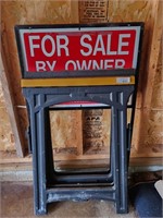 Plastic Sawhorses, For Sale Sign