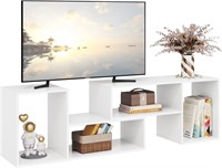 DEVAISE TV Stand, 43-55 inch, Storage, White