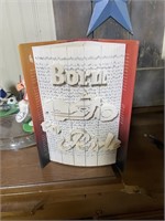 Born to ride motorcycle folded book art