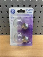 Crystal clear 25w 160lumens 2pack bulbs