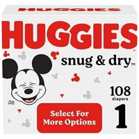 Huggies Dry Diapers, Size 1, 108 Ct