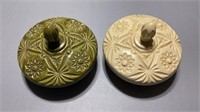 2 Early American Prescut Patterned Bowls Green