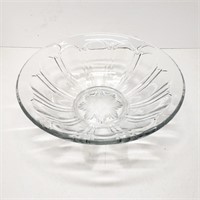 Clear glass serving bowl