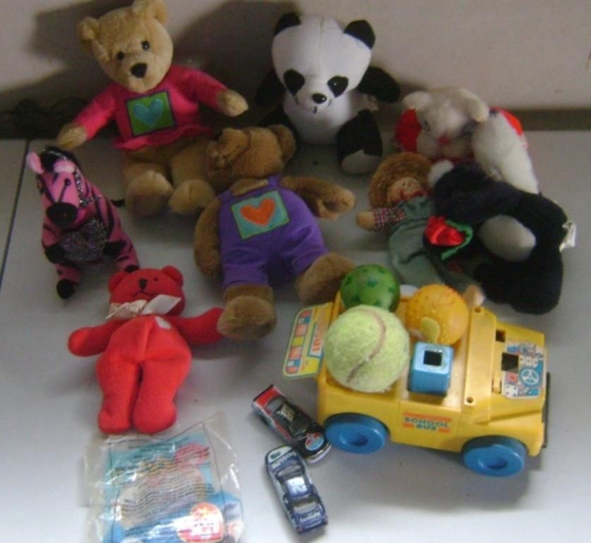 Stuffed Toys and Toy Car