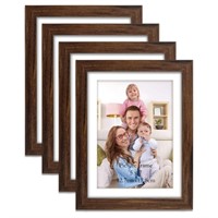 Giftgarden Brown 5x7 Picture Frame Set of 4, 6x8