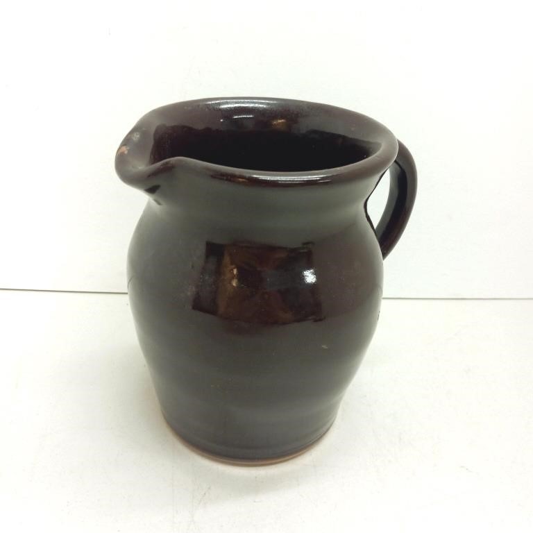 Pitcher ewer brown pottery