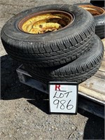 (2) Used 225/75R15 Tires On 6 Bolt Rims