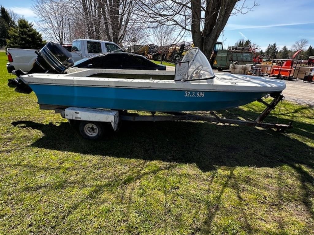 14 1/2ft Thundercraft Boat On Trailer - AS IS