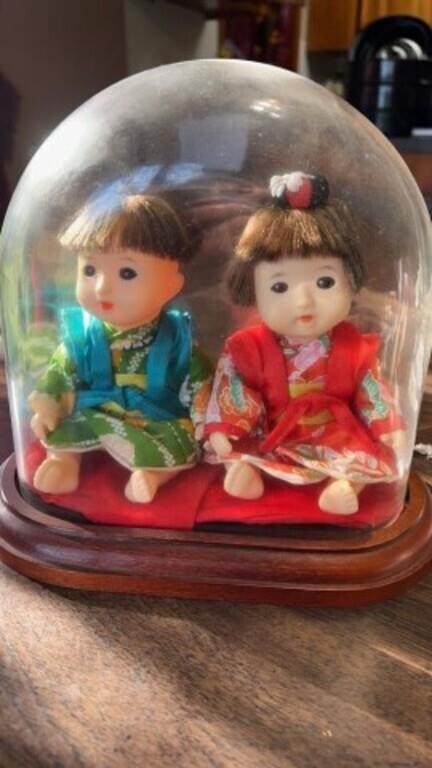 Vintage Asian Dolls Gift Set RARE Boy Girl Twins