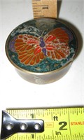 Vtg Butterfly Cloisonne Trinket Box