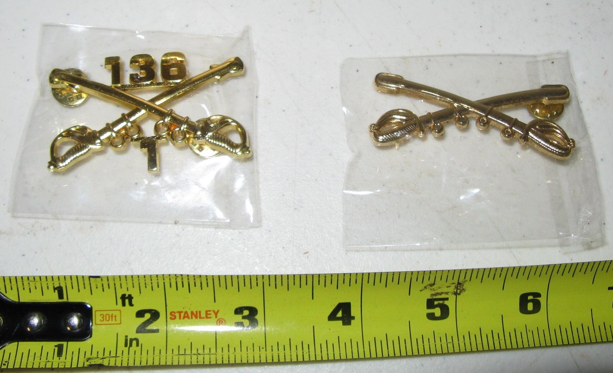 2 Pc Calvary Crossed Saber Pins