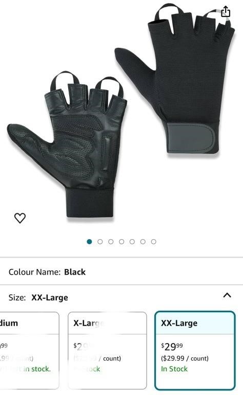 Leather Palm Wheelchair Gloves, Half Fingers with