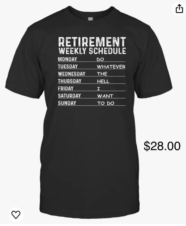 Sz L Crazy Dog Tshirts Mens Retirement Weekly