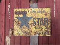 Vintage Sign- STAR realty for sale sign
