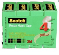 Scotch Tape Magic Tape, 19mm Wide x 25.4m, 4