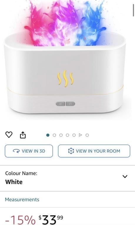 Flame Air Aroma Diffuser Humidifier, 7 Flame