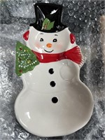 Transpac retro snowman figural plate