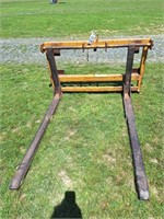 Leinbach Front Bale Forks, JD or 3pt Hitch