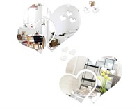 Mirror Wall Stickers, 3D Crystal Double Love
