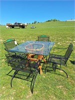 Glass Top Table w/ (4) Chairs