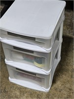 3 drawer plastic cabinet with Christmas inside