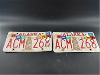 Pair of Alaskan license plates from 1976