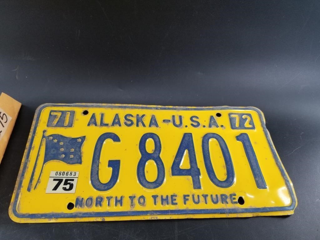 Old  Alaskan License plate with Dept of Public Saf