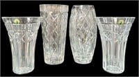 Lot of 4 Waterford Crystal Vases.
