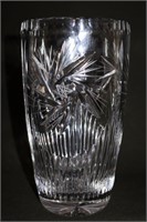 cut crystal vase 8"h