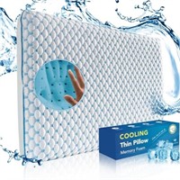 Iwacool Ultra Thin Cooling Memory Foam Pillow for