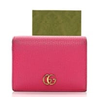Gucci Pink Calfskin GG Marmont Box Wallet