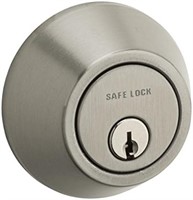 Weiser Safelock Satin Nickel Round Deadbolt Lock,