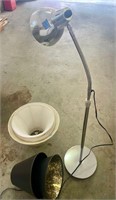 Vintage chrome floor lamp and lamp shades
