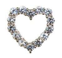 Quality 2.50 ct White Sapphire Heart Necklace