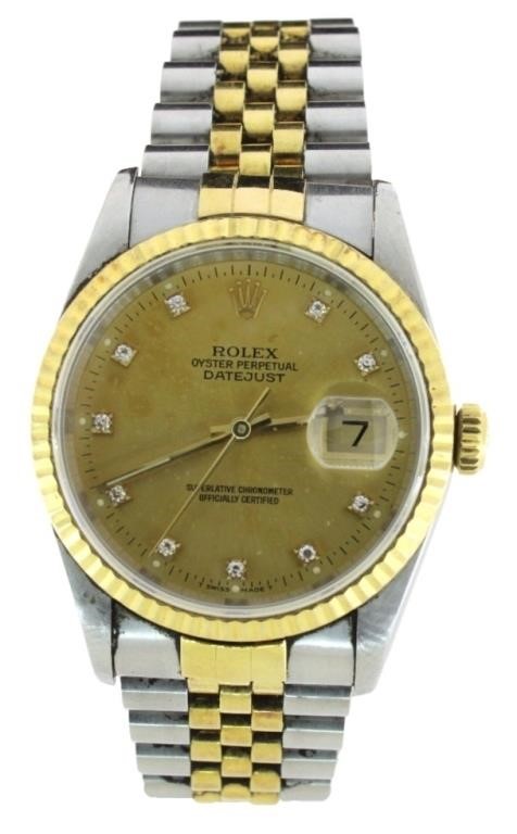 Rolex 16233 Datejust 36mm Two-Tone Diamond Watch