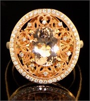 14kt Rose Gold 2.85 ct Morganite & Diamond Ring
