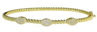 Stunning Italian Diamond Bangle Bracelet