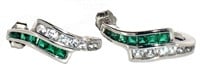 Beautiful Emerald & White Sapphire Earrings