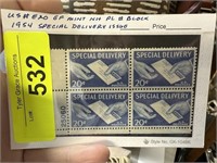 #E20 MINT NH PL# BLOCK 1954 SPECIAL DELIVERY ISSUE