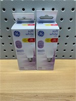 2 soft white 25w decorative frosted bulbs