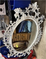 LARGE WOOD WALL MIRROR / SHABBY CHIC