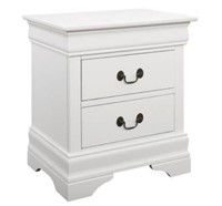 Louis Philippe Nightstand with Drawers White