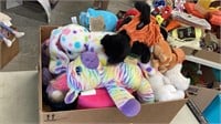 Large box of stuffed animals