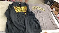 Iowa Hawkeyes hooded zip up and tshirt size large