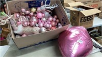 Pink Christmas decor and ornaments