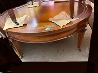 Wooden Federal style coffee table round on Coaster