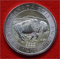 2015 Canada $8 Silver Bison - 1 1/4 Oz Silver