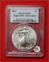 2011 American Eagle PCGS MS69 1 Ounce Silver