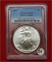 1997 American Eagle PCGS MS69 1 Ounce Silver