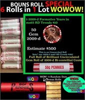 THIS AUCTION ONLY! BU Shotgun Lincoln 1c roll, 200